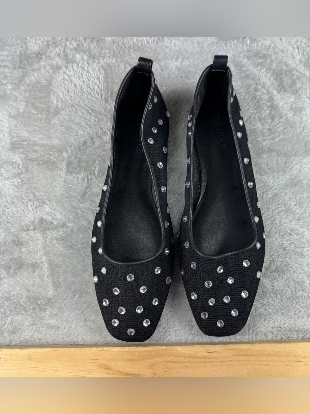 Open edit Lennox Rhinestone Mesh Flat In Black - Picture 7 of 10